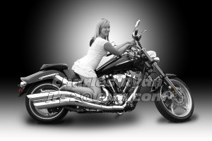 Blonde Girl on Raider Motorcycle