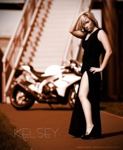 Beautiful Blonde With Sport Bike at Sonoma Racetrack - Duotone